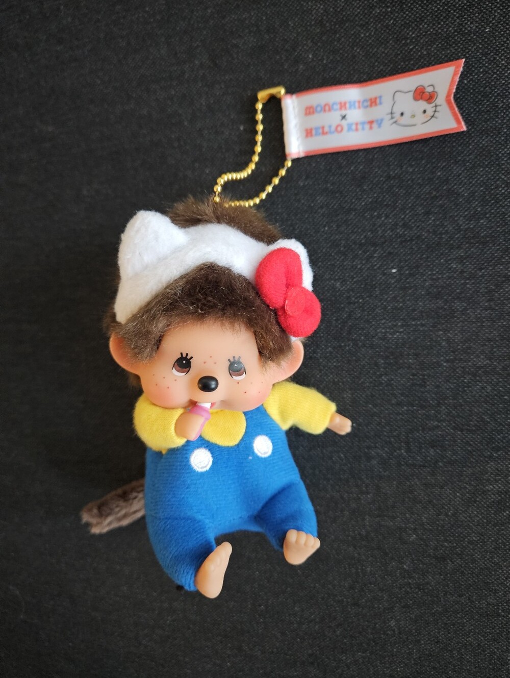 Sanrio Hello Kitty X Monchhichi Plush Keychain
